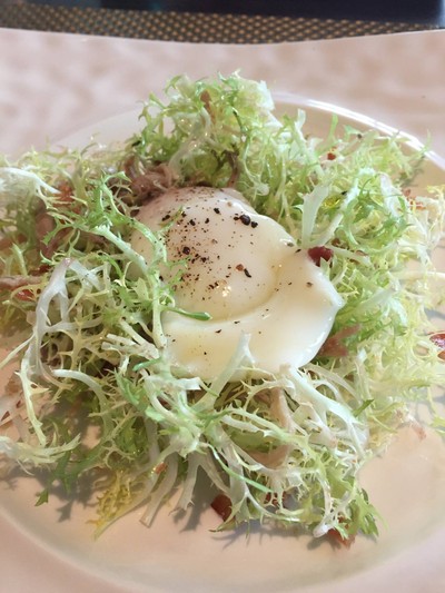 Confit Duck Salad, 64C Organic Egg, Brioche, Lardons & Truffle
