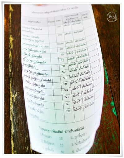 ป้ายราคาหรือสมุดเมนู
