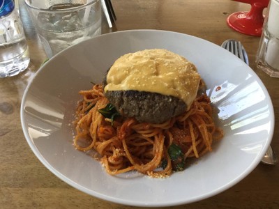 Spaghetti Cheesie Burger