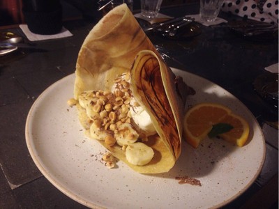 เครปไอศรีมนมสด กล้วย นูเทลล่า