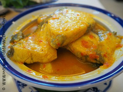 แกงเหลืองปลากะพงทุเรียนอ่อน