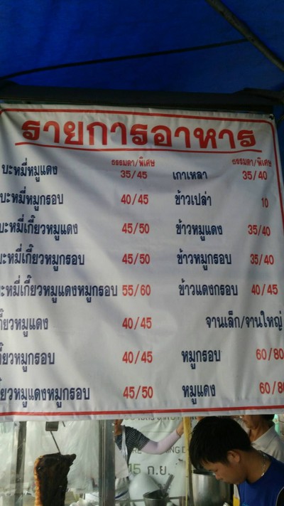 ป้ายราคาหรือสมุดเมนู