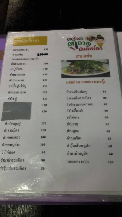 ป้ายราคาหรือสมุดเมนู