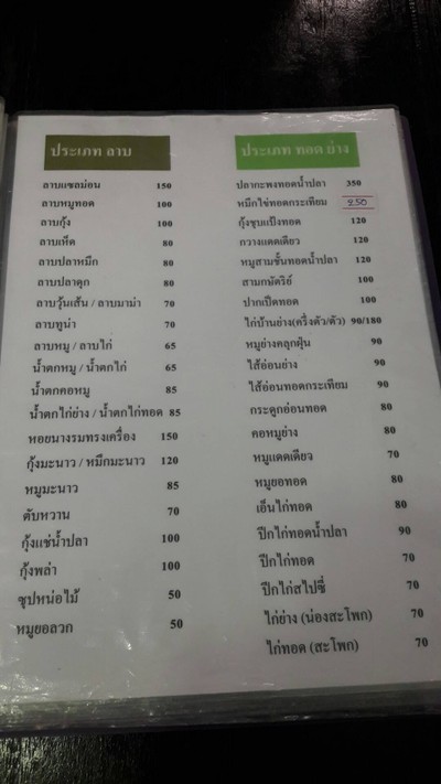 ป้ายราคาหรือสมุดเมนู