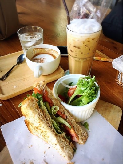 Club Sandwich + Hot Latte + Ice latte