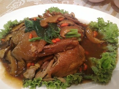 เป็ดอบยอดผัก