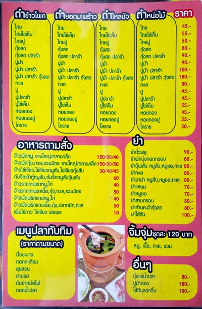 ป้ายราคาหรือสมุดเมนู