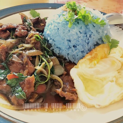 ข้าวกะเพราหมูทอดกรอบไข่ดาว50฿
