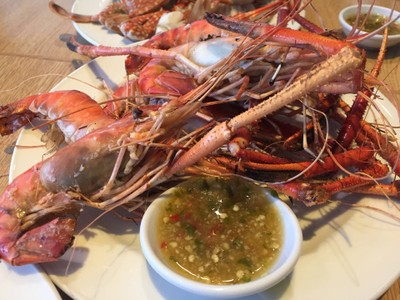 กุ้งย่าง น้ำจิ้มซีฟู้ด