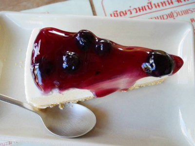 Blueberry cheese pie .