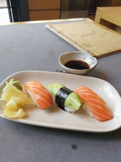 Salmon Sushi + Avocado Sushi