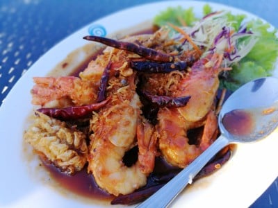 กุ้งราดซอสมะขาม
