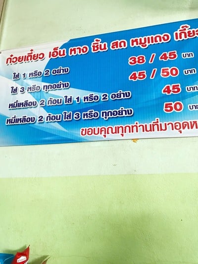 ป้ายราคาหรือสมุดเมนู