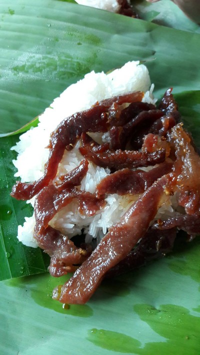 ข้าวเหนียวหมูทอด