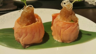 Broiled Fatty Salmon Aburi with Ponsu Sauce