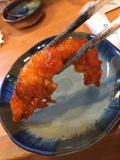 กุ้งโอกินาวาผัดซอสพริก