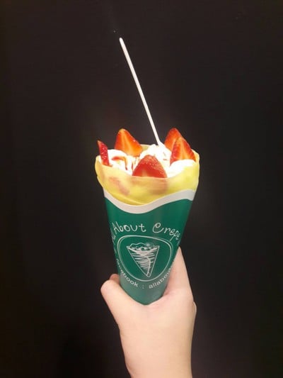 เมนูของร้าน All About Crepes โครงการมาลินพลาซ่า