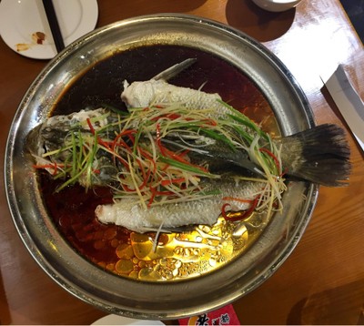 ปลากะพงนึ่งซีอิ๊ว