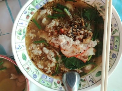เมนูของร้าน ก๋วยเตี๋ยวหมูตำลึง(ห้วยยาง)