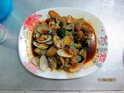 หอยลายผัดพริกเผา