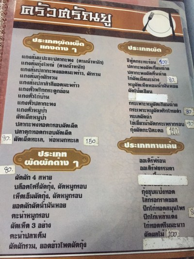 ป้ายราคาหรือสมุดเมนู
