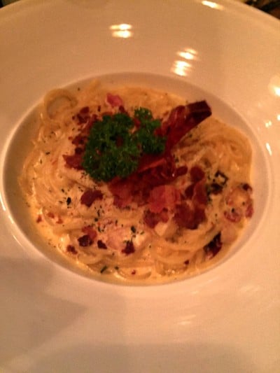 spicy carbonara .