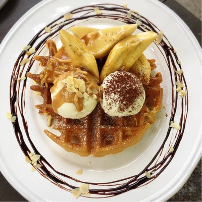 Banana Caramel Waffle