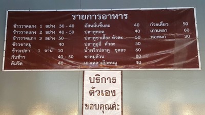 ป้ายราคาหรือสมุดเมนู