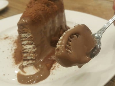 Milo Volcano Crepe Cake