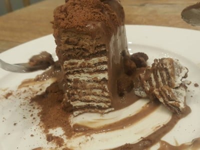Milo Volcano Crepe Cake