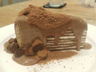 Milo Volcano Crepe Cake