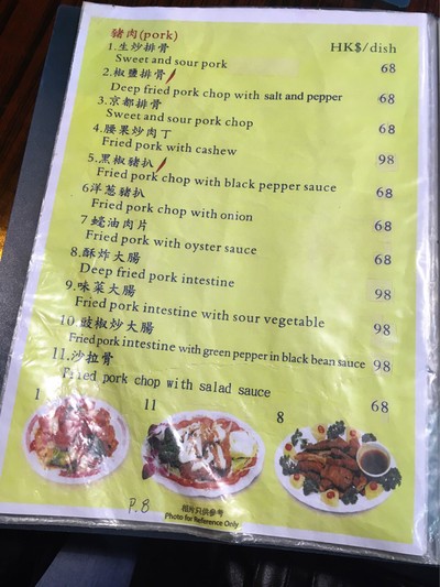 ป้ายราคาหรือสมุดเมนู