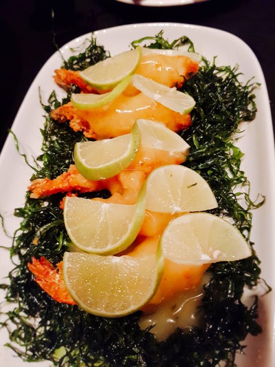 กุ้งทอดราดซอสเลมอน