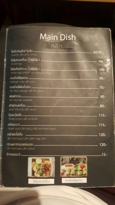 ป้ายราคาหรือสมุดเมนู