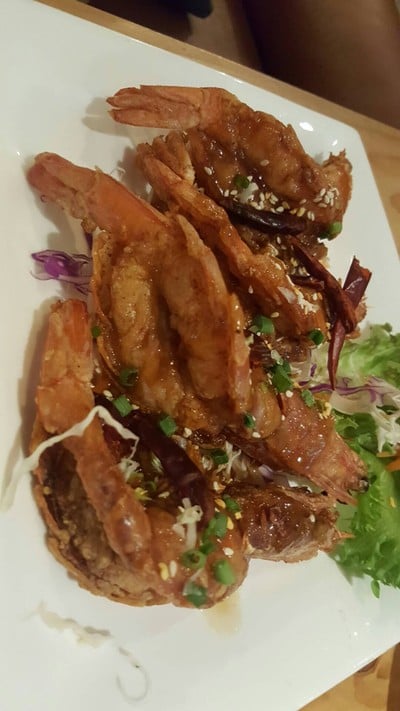 กุ้งราดซอสมะขาม