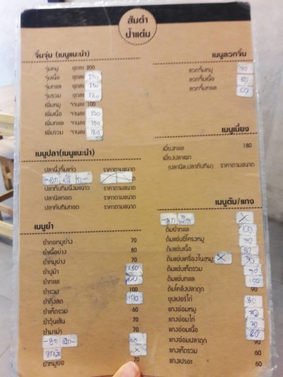 ป้ายราคาหรือสมุดเมนู
