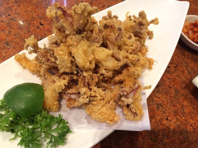 หนวดปลาหมึกทอด