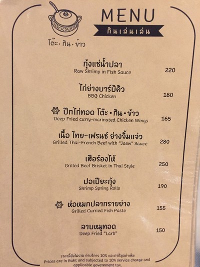 ป้ายราคาหรือสมุดเมนู