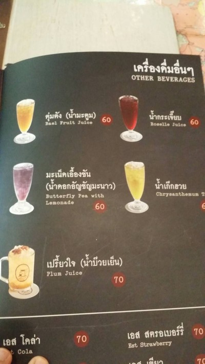 ป้ายราคาหรือสมุดเมนู