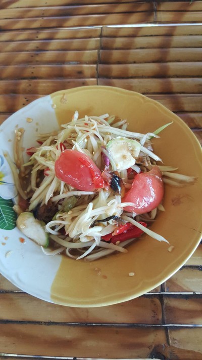 ส้มตำปูปลาร้า(40฿)