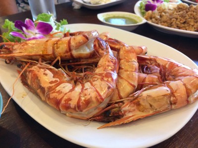 กุ้งลายเสือเผา