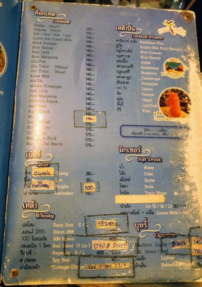 ป้ายราคาหรือสมุดเมนู