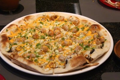 พิซซ่ากุ้ง+น้ำมันทรัฟเฟิล+ซอสไข่เค็ม