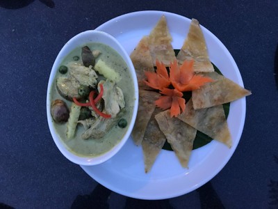 โรตีแกงเขียวหวานไก่