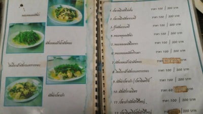 ป้ายราคาหรือสมุดเมนู