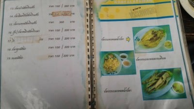 ป้ายราคาหรือสมุดเมนู