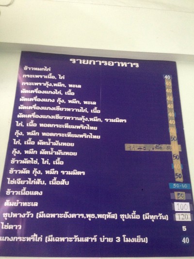 ป้ายราคาหรือสมุดเมนู