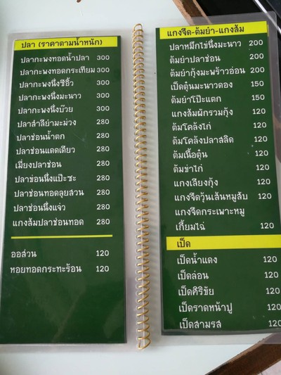 ป้ายราคาหรือสมุดเมนู