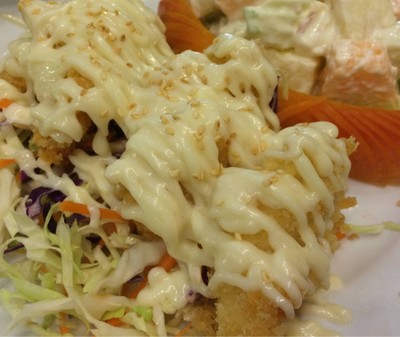 สลัดกุ้งกรอบผลไม้