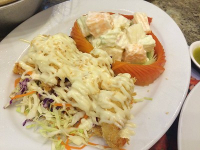 สลัดกุ้งกรอบผลไม้